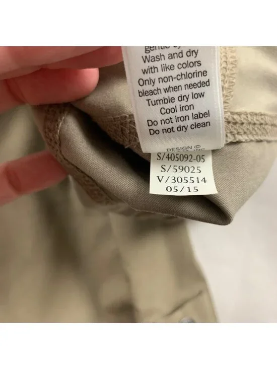 LONG Athleta Khaki Stretch Nylon Canvas Adjustable Straight Leg Adventure Pant 2 - Picture 7 of 9